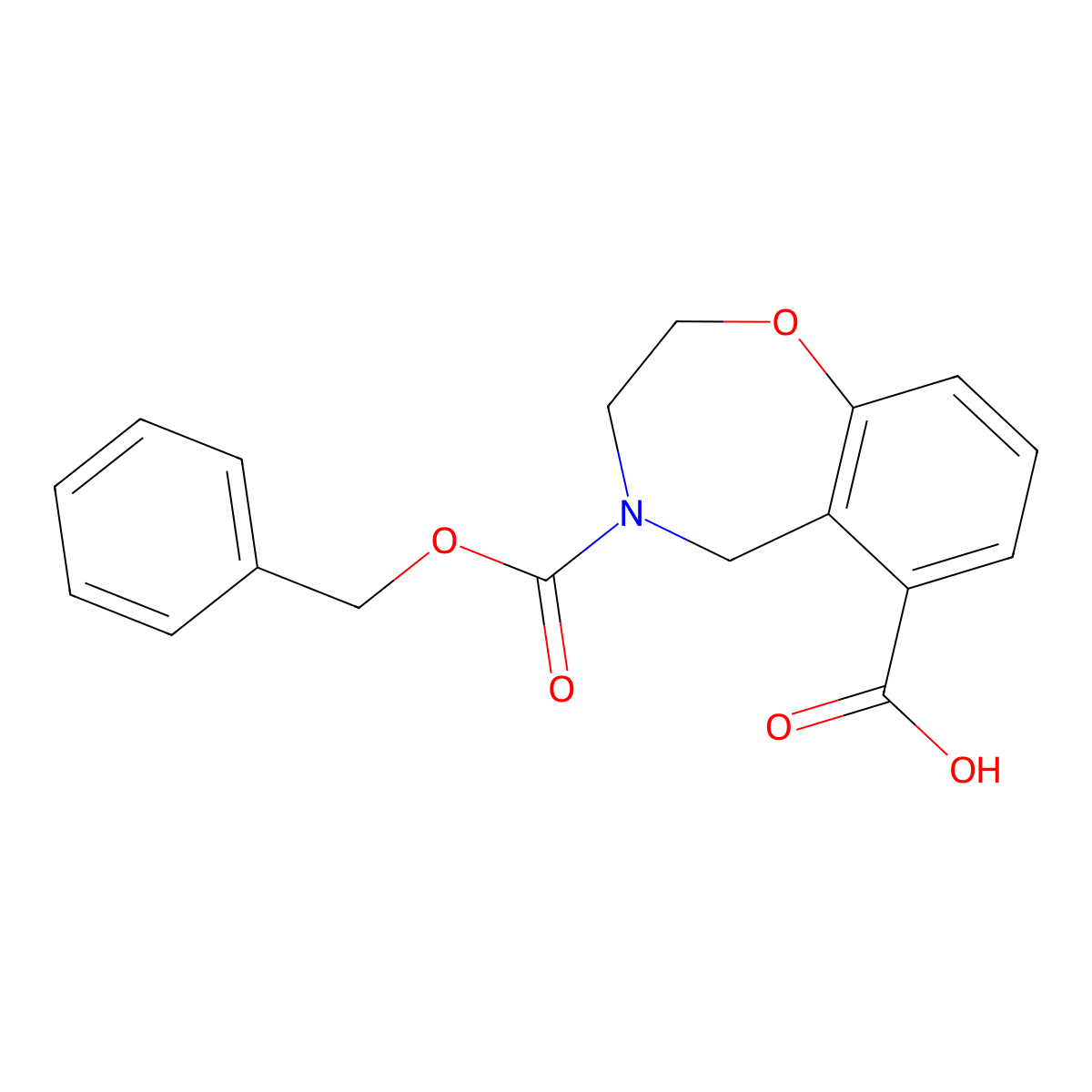 4-[(Benzyloxy)carbonyl]-2,3,4,5-tetrahydro-1,4-benzoxazepine-6-carboxylic acid molecular structure, CAS 2138222-17-8