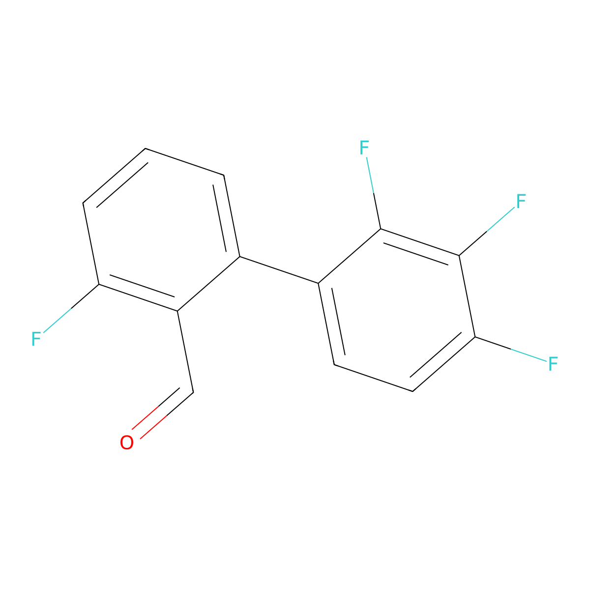 2-Fluoro-6-(2,3,4-trifluorophenyl)benzaldehyde molecular structure, CAS 2138223-00-2