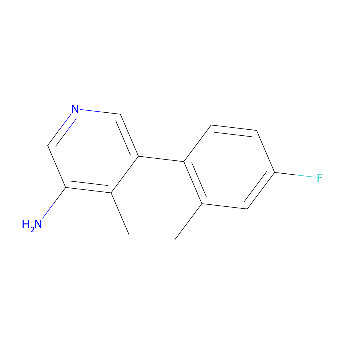 5-(4-Fluoro-2-methylphenyl)-4-methylpyridin-3-amine molecular structure, CAS 2138223-14-8