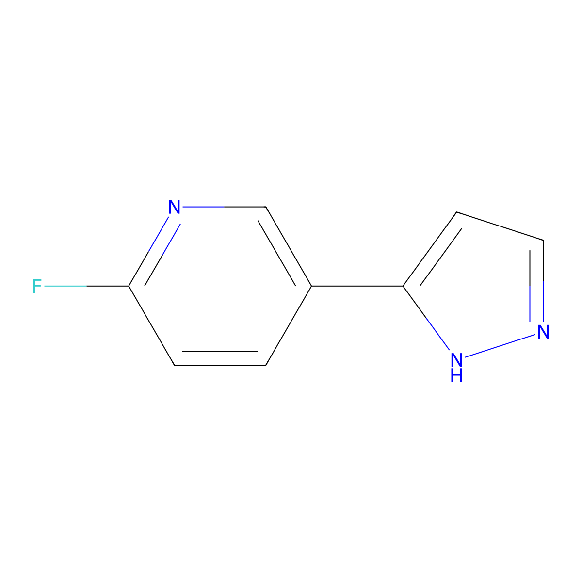 2-fluoro-5-(1H-pyrazol-3-yl)pyridine molecular structure, CAS 2138223-46-6