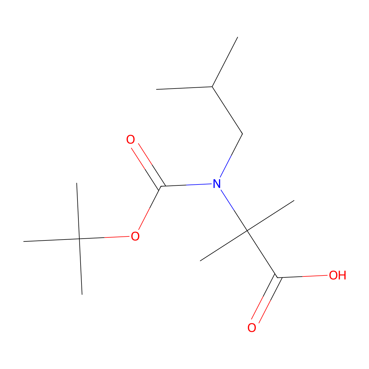 2-{[(Tert-butoxy)carbonyl](2-methylpropyl)amino}-2-methylpropanoic acid molecular structure, CAS 2138223-54-6