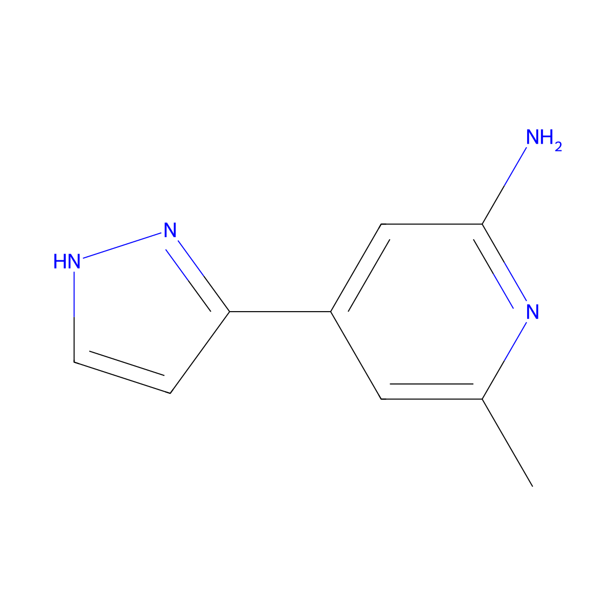 6-methyl-4-(1H-pyrazol-3-yl)pyridin-2-amine molecular structure, CAS 2138223-60-4