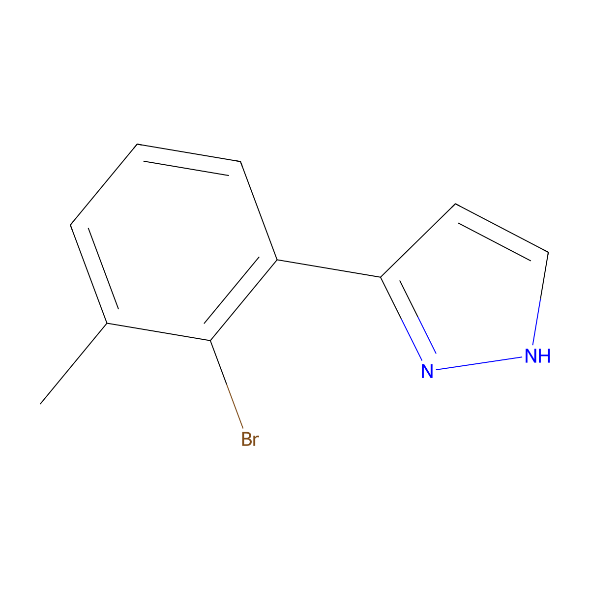3-(2-bromo-3-methylphenyl)-1H-pyrazole molecular structure, CAS 2138223-73-9