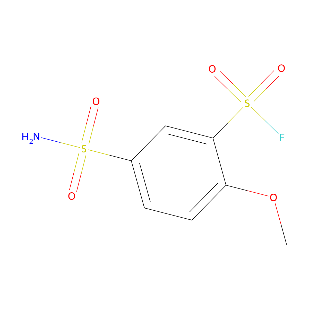 2-Methoxy-5-sulfamoylbenzene-1-sulfonyl fluoride molecular structure, CAS 2138224-36-7