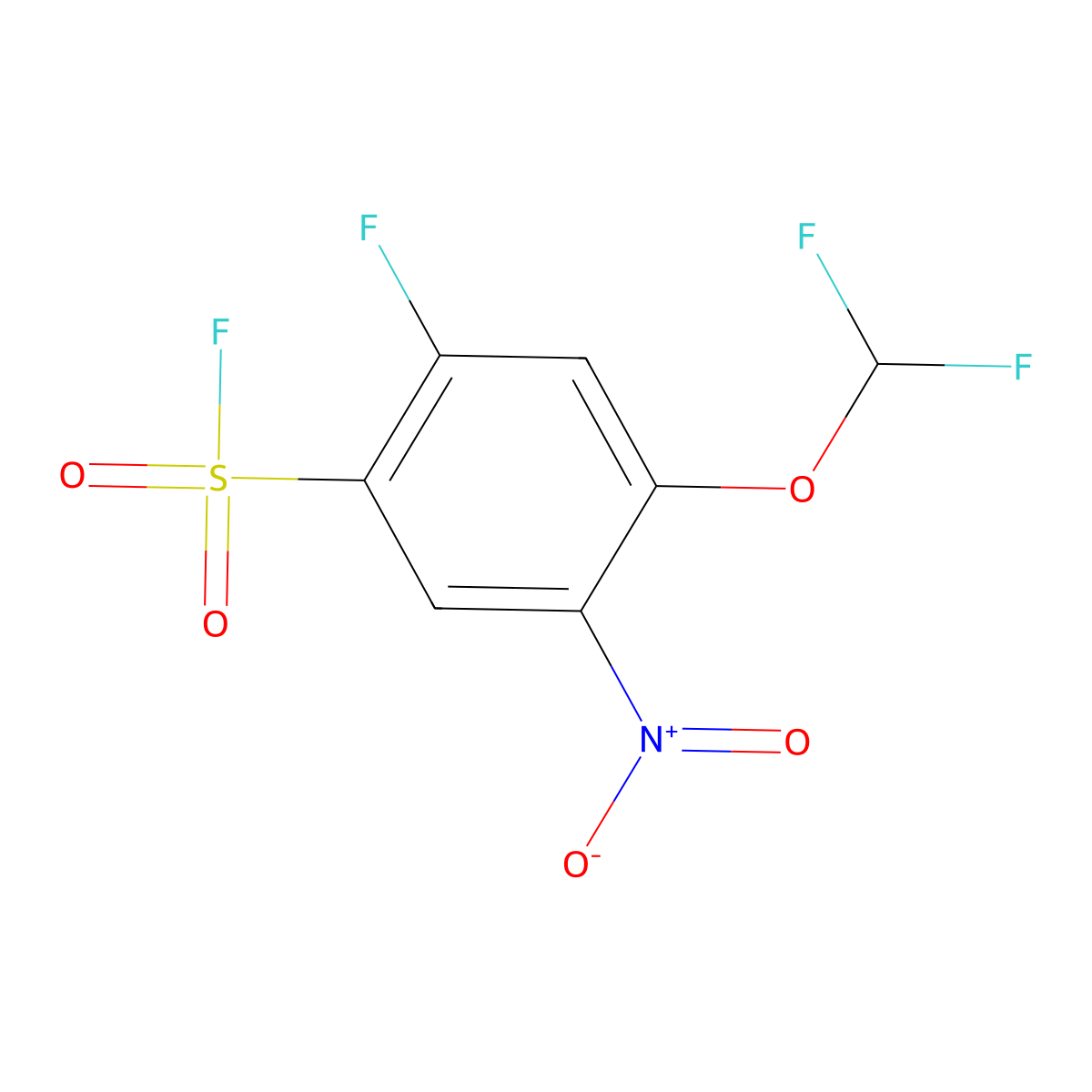 4-(Difluoromethoxy)-2-fluoro-5-nitrobenzene-1-sulfonyl fluoride molecular structure, CAS 2138224-42-5