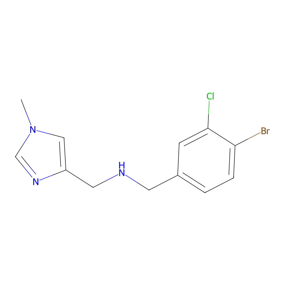 [(4-bromo-3-chlorophenyl)methyl][(1-methyl-1H-imidazol-4-yl)methyl]amine molecular structure, CAS 2138224-98-1