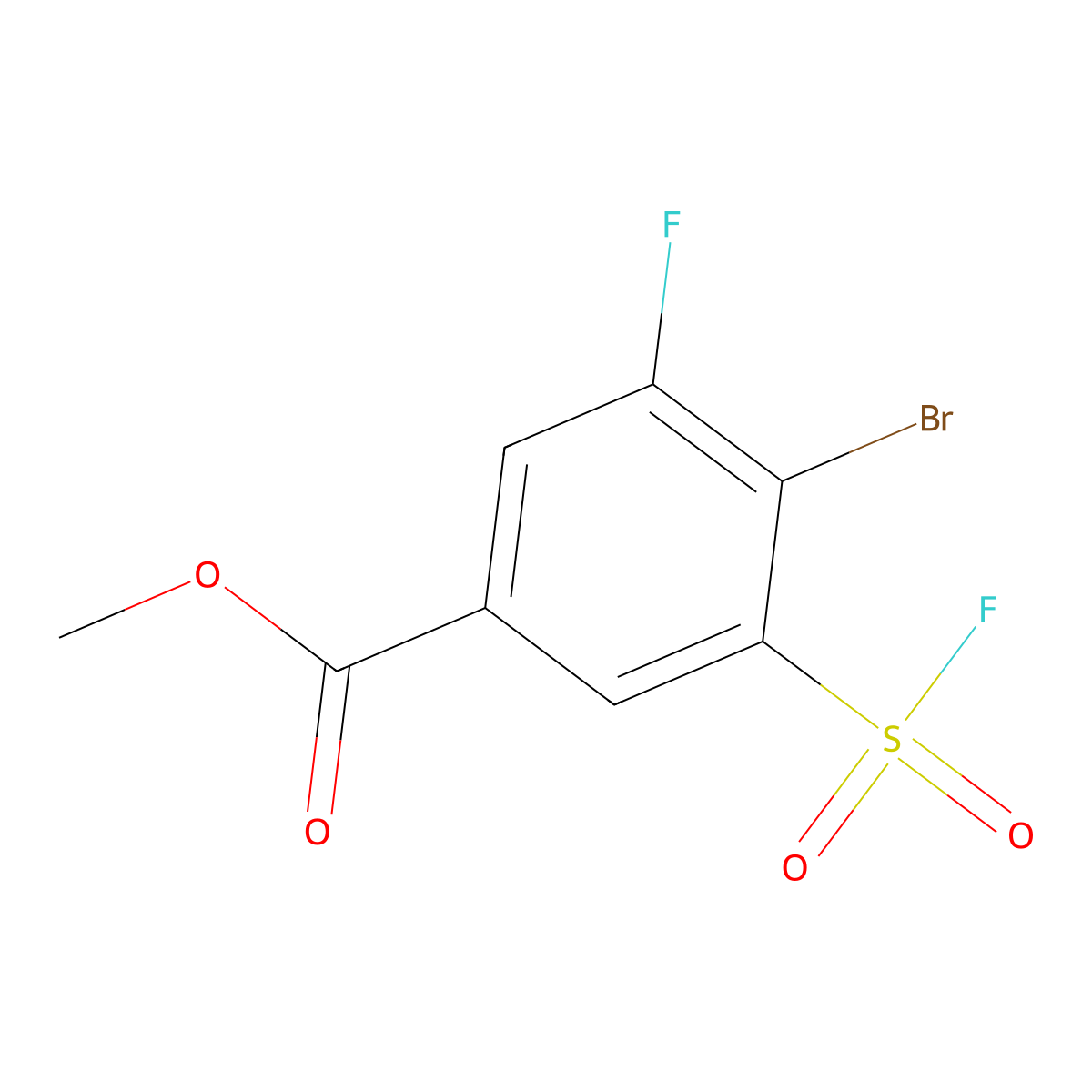 Methyl 4-bromo-3-fluoro-5-(fluorosulfonyl)benzoate molecular structure, CAS 2138225-12-2