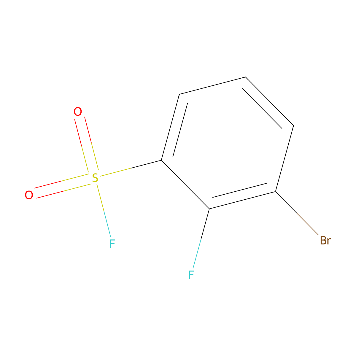 3-Bromo-2-fluorobenzene-1-sulfonyl fluoride molecular structure, CAS 2138225-41-7