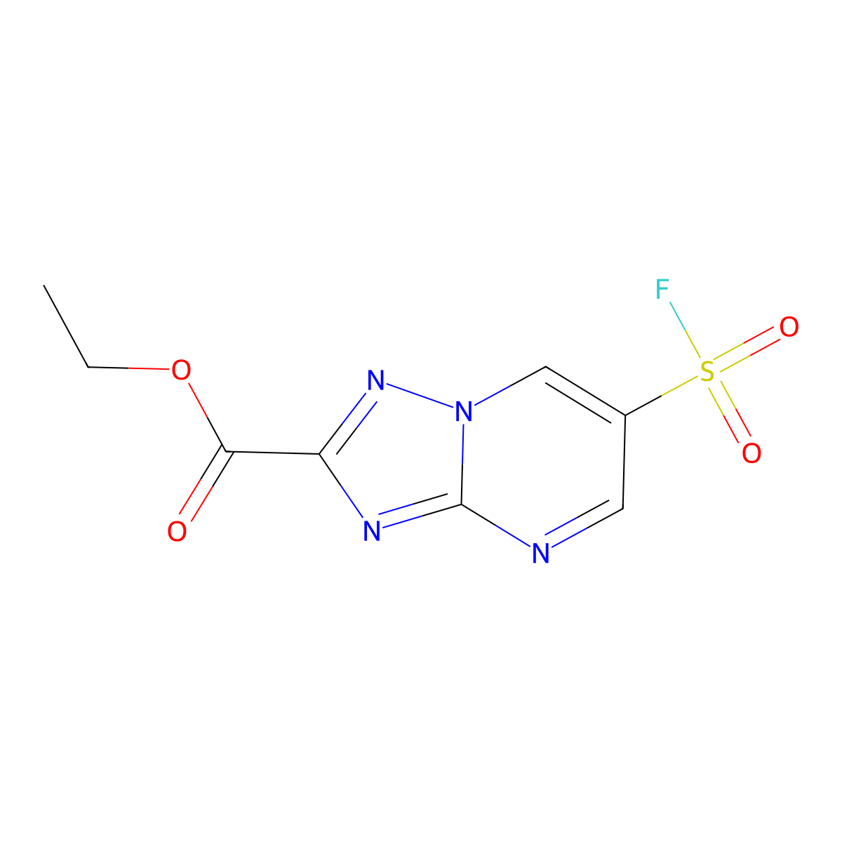 Ethyl 6-(fluorosulfonyl)-[1,2,4]triazolo[1,5-a]pyrimidine-2-carboxylate molecular structure, CAS 2138225-43-9