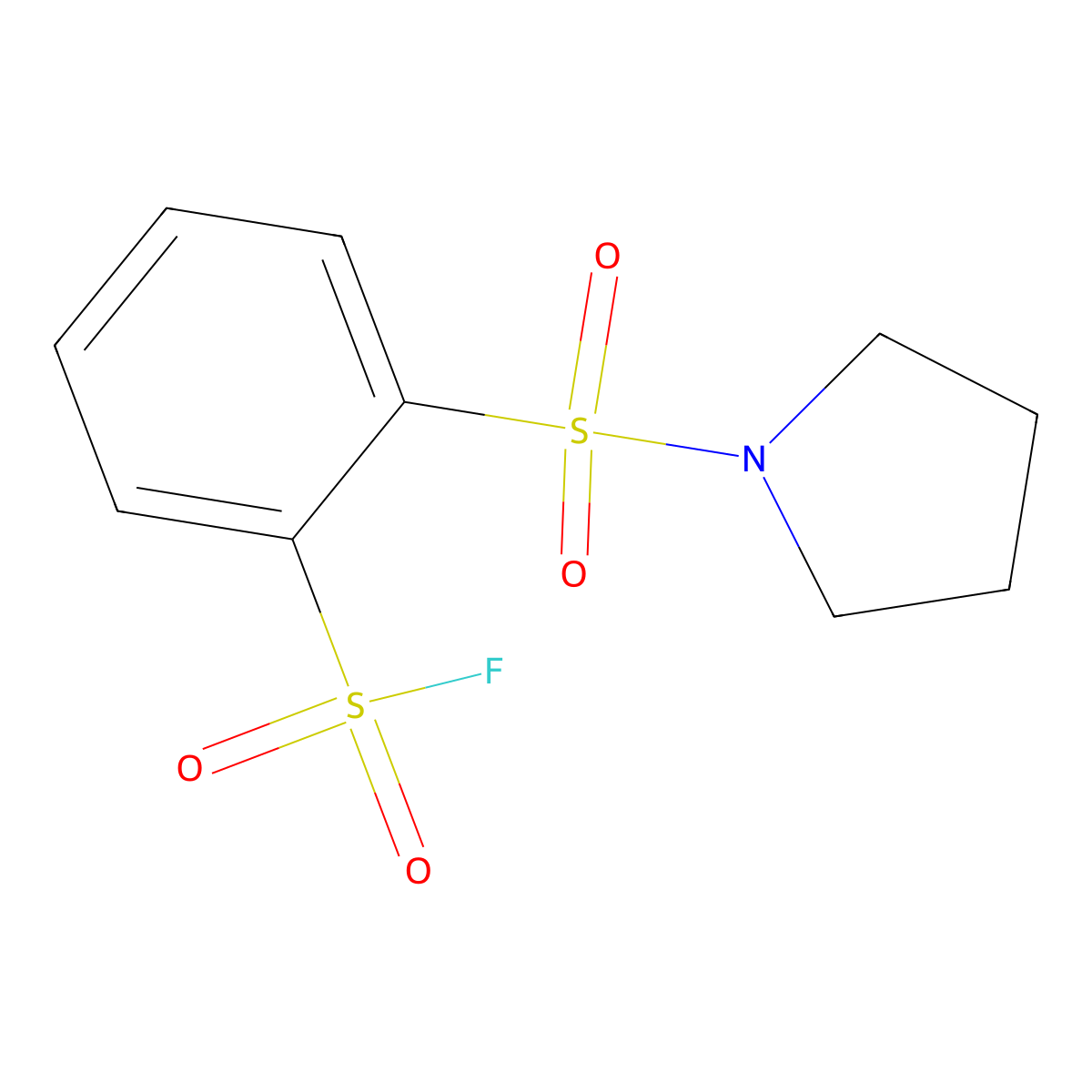 2-(Pyrrolidine-1-sulfonyl)benzene-1-sulfonyl fluoride molecular structure, CAS 2138226-51-2