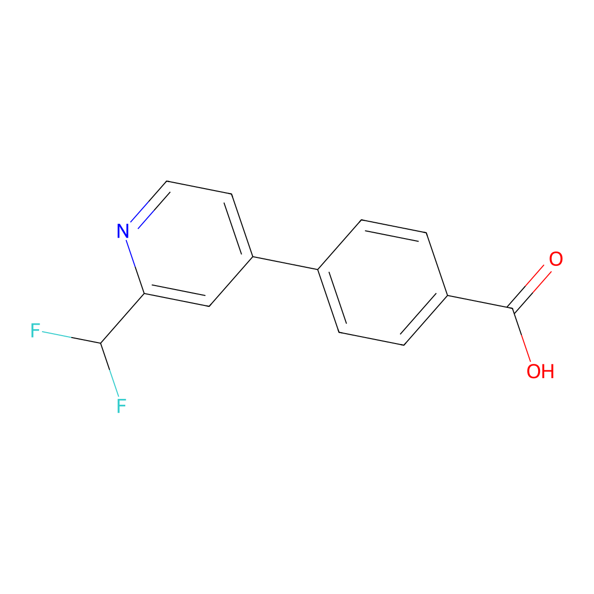 4-[2-(Difluoromethyl)pyridin-4-yl]benzoic acid molecular structure, CAS 2138226-52-3