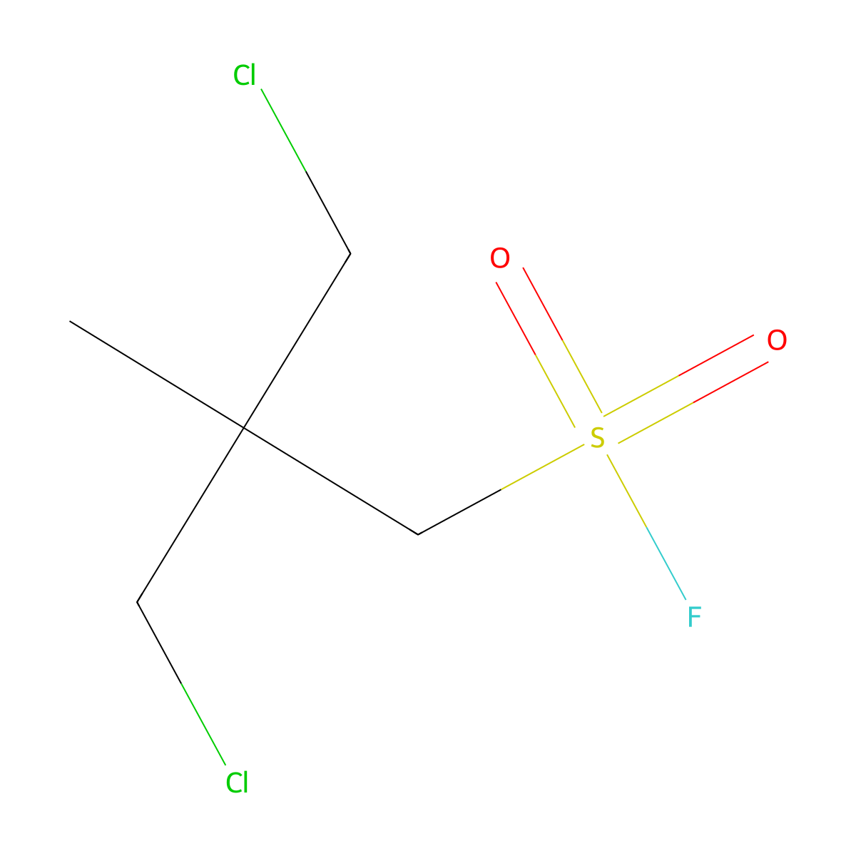 3-Chloro-2-(chloromethyl)-2-methylpropane-1-sulfonyl fluoride molecular structure, CAS 2138226-60-3