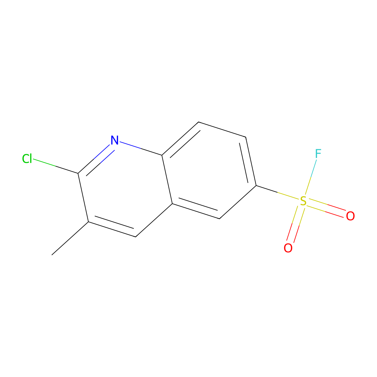 2-Chloro-3-methylquinoline-6-sulfonyl fluoride molecular structure, CAS 2138227-10-6