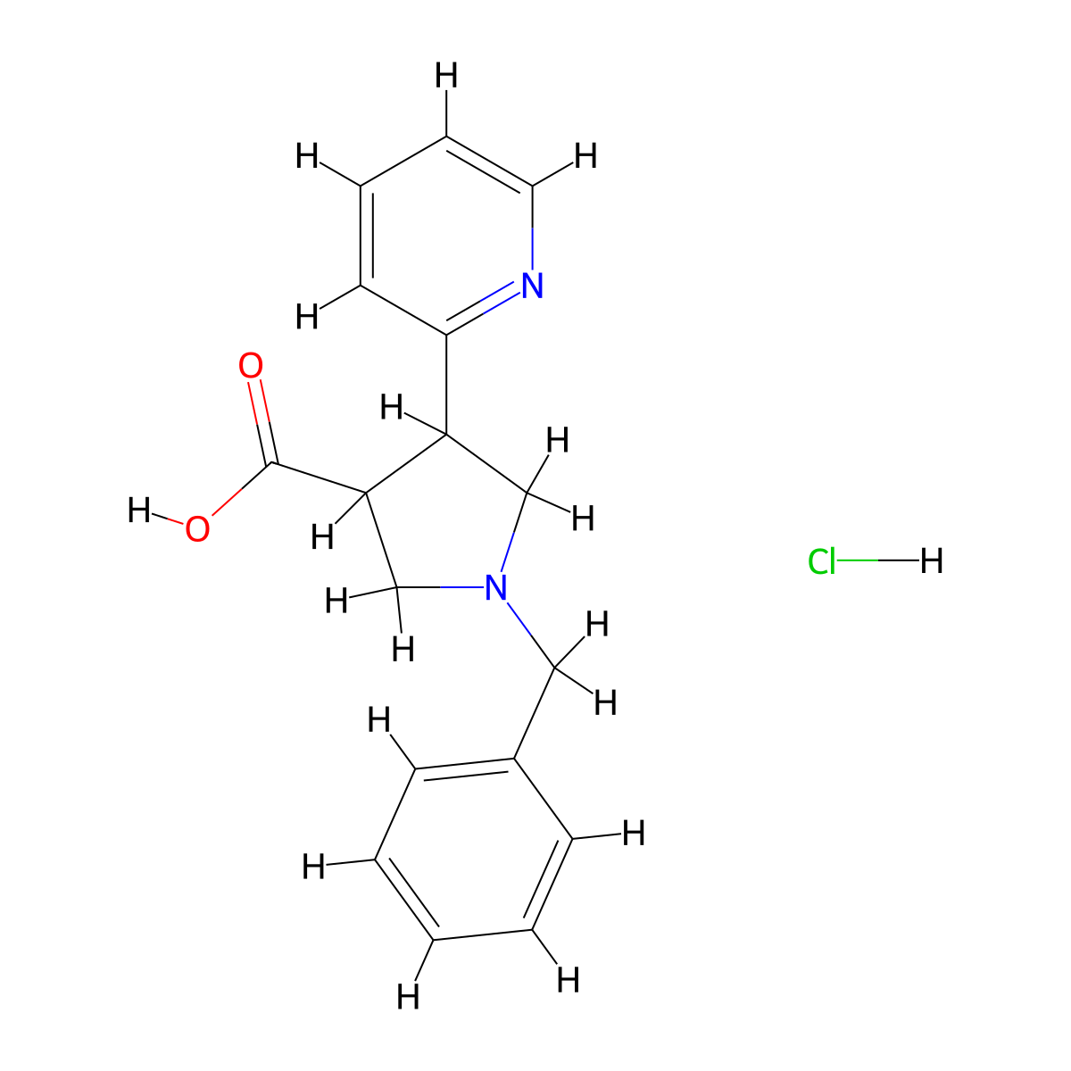 1-Benzyl-4-(pyridin-2-yl)pyrrolidine-3-carboxylic acid hydrochloride molecular structure, CAS 2138227-27-5