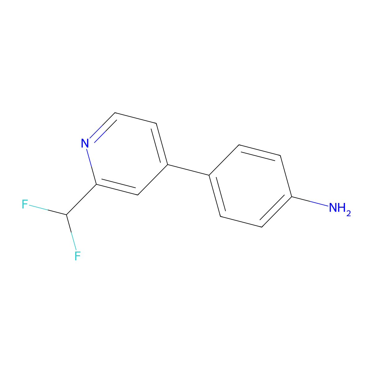 4-[2-(Difluoromethyl)pyridin-4-yl]aniline molecular structure, CAS 2138227-33-3