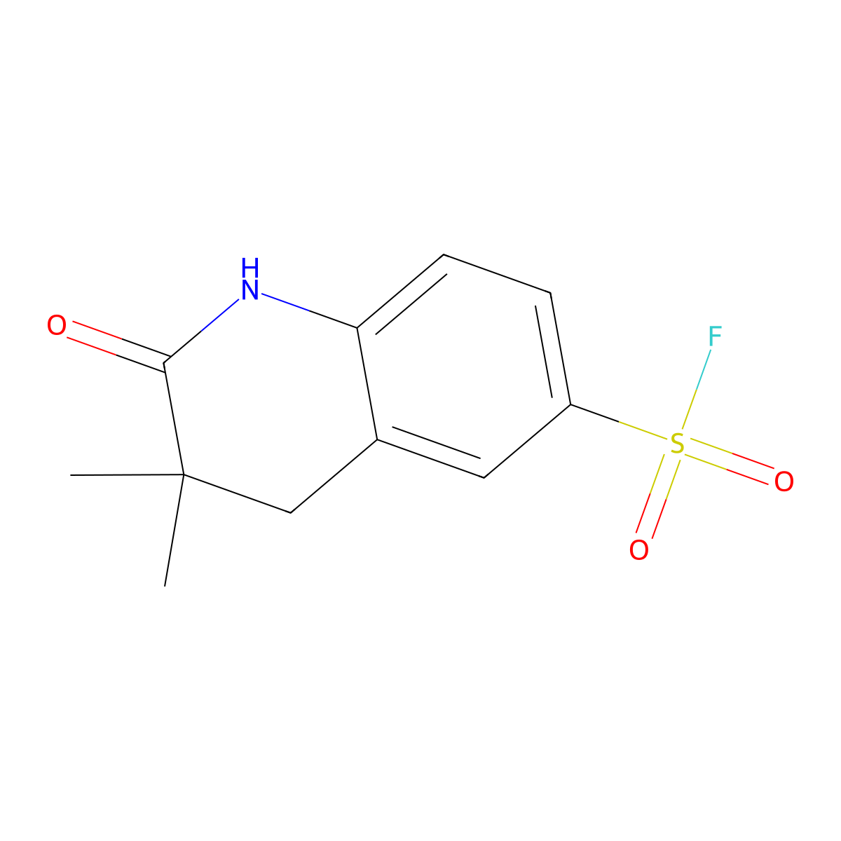3,3-Dimethyl-2-oxo-1,2,3,4-tetrahydroquinoline-6-sulfonyl fluoride molecular structure, CAS 2138227-39-9
