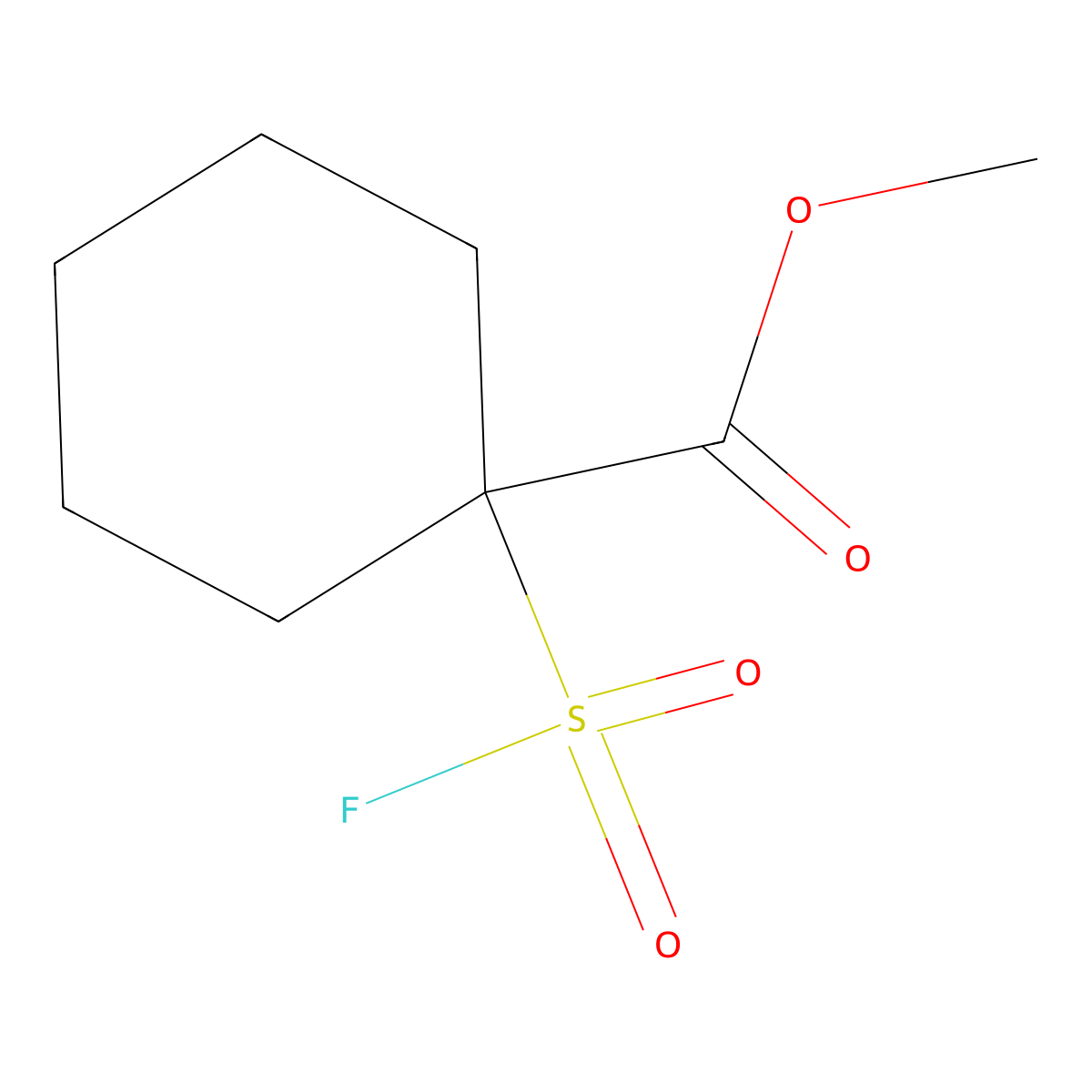 Methyl 1-(fluorosulfonyl)cyclohexane-1-carboxylate molecular structure, CAS 2138228-23-4