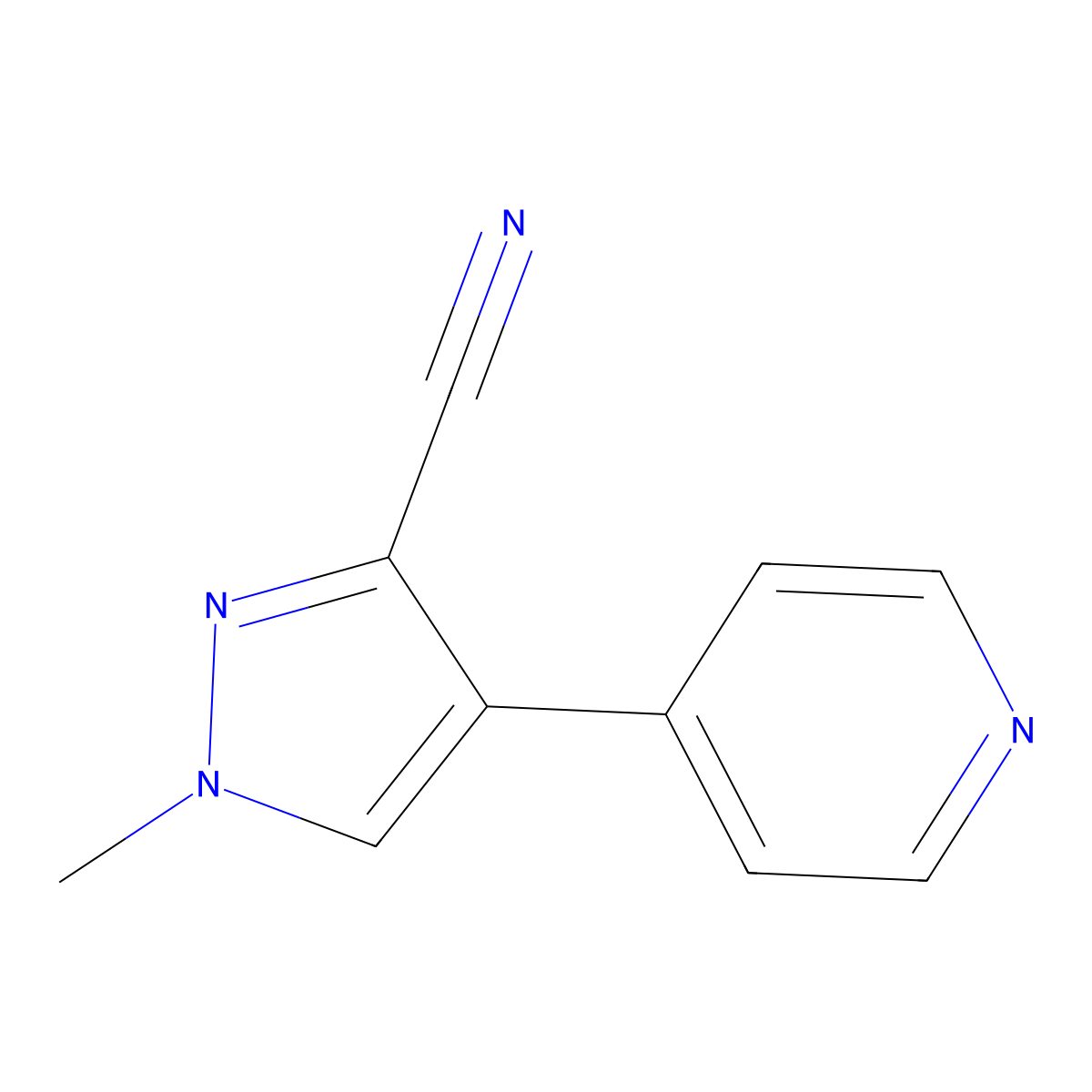 1-methyl-4-(pyridin-4-yl)-1H-pyrazole-3-carbonitrile molecular structure, CAS 2138229-70-4