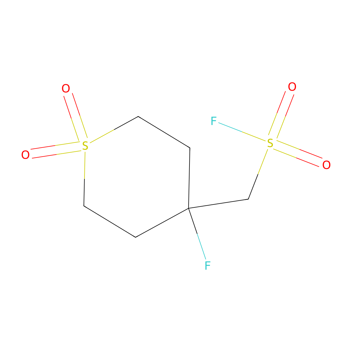 (4-Fluoro-1,1-dioxo-1lambda6-thian-4-yl)methanesulfonyl fluoride molecular structure, CAS 2138229-92-0
