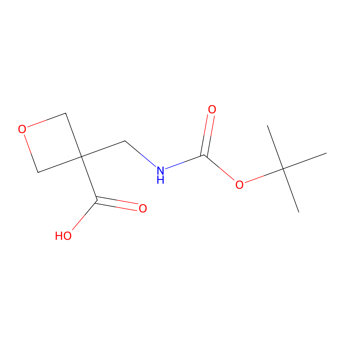 3-({[(Tert-butoxy)carbonyl]amino}methyl)oxetane-3-carboxylic acid molecular structure, CAS 2138230-26-7