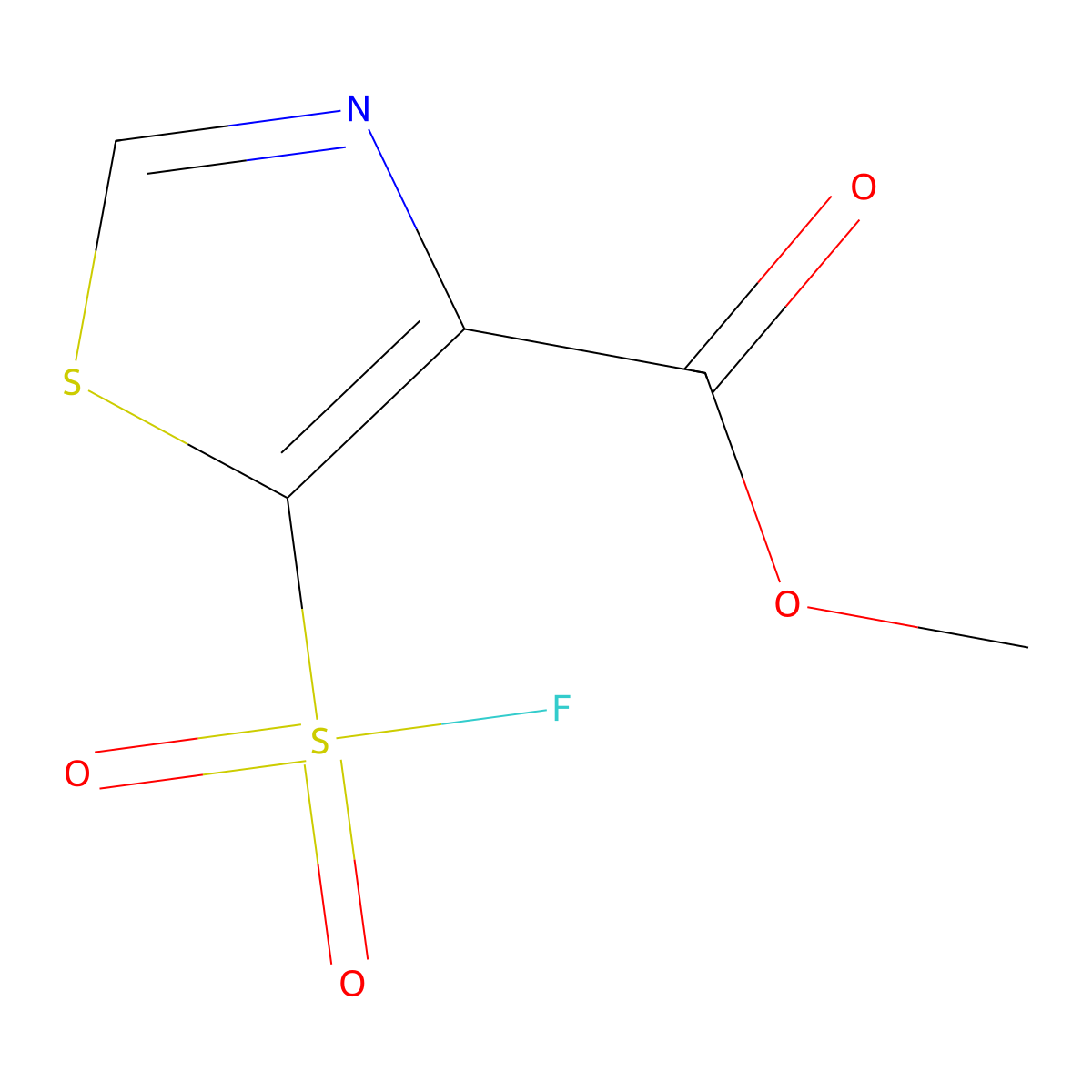 Methyl 5-(fluorosulfonyl)-1,3-thiazole-4-carboxylate molecular structure, CAS 2138230-31-4