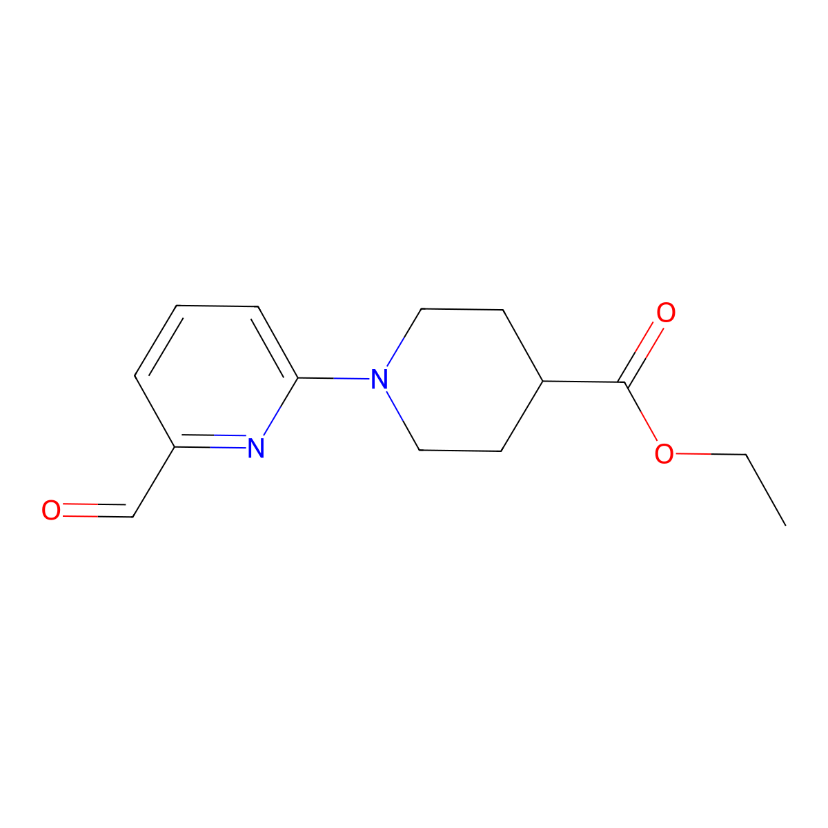 Ethyl 1-(6-formylpyridin-2-yl)piperidine-4-carboxylate molecular structure, CAS 2138230-97-2