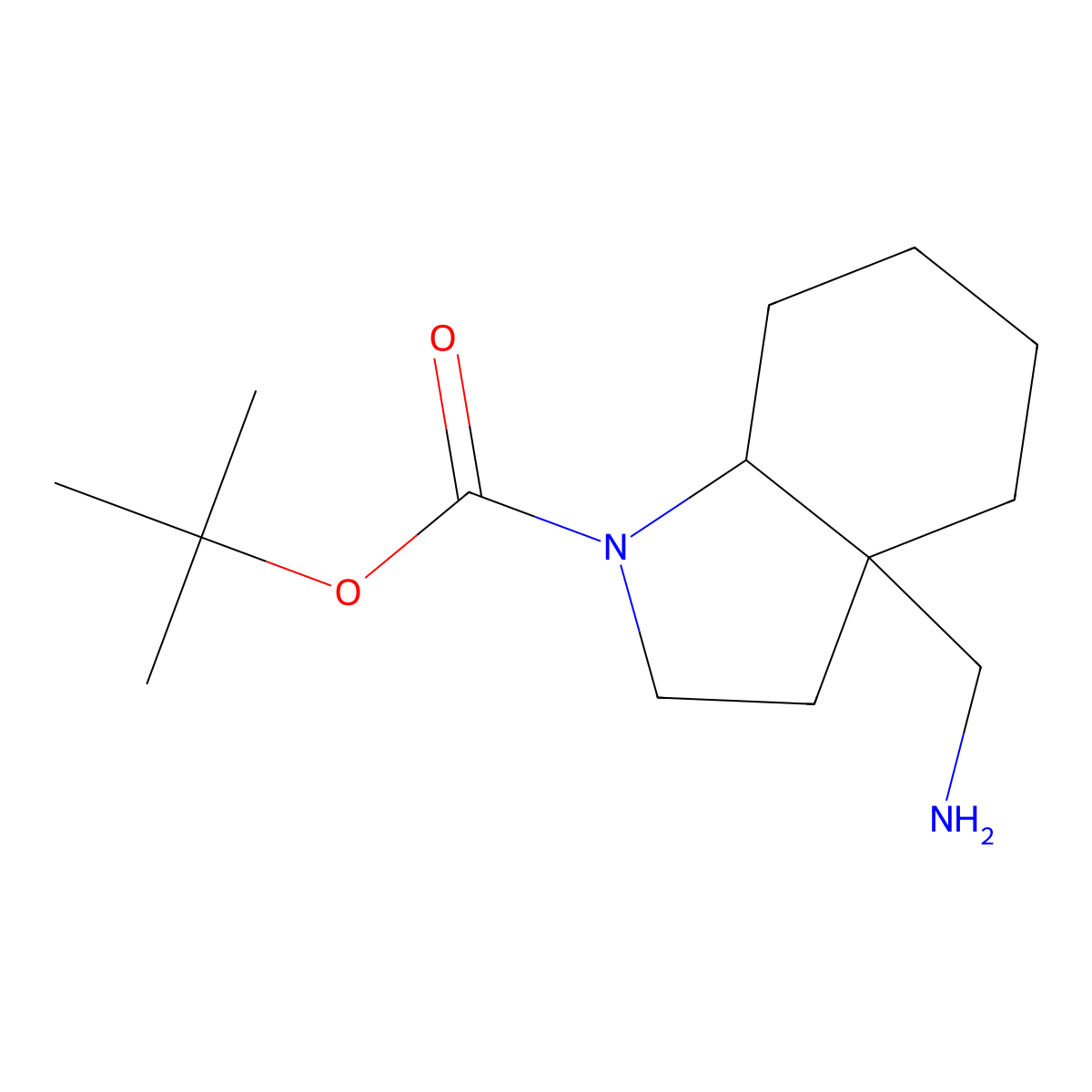 tert-butyl 3a-(aminomethyl)-octahydro-1H-indole-1-carboxylate molecular structure, CAS 2138231-04-4
