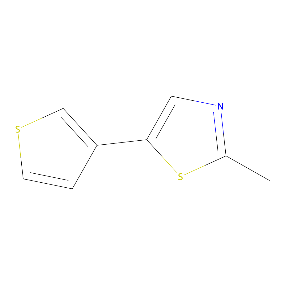 2-Methyl-5-(thiophen-3-yl)-1,3-thiazole molecular structure, CAS 2138231-56-6