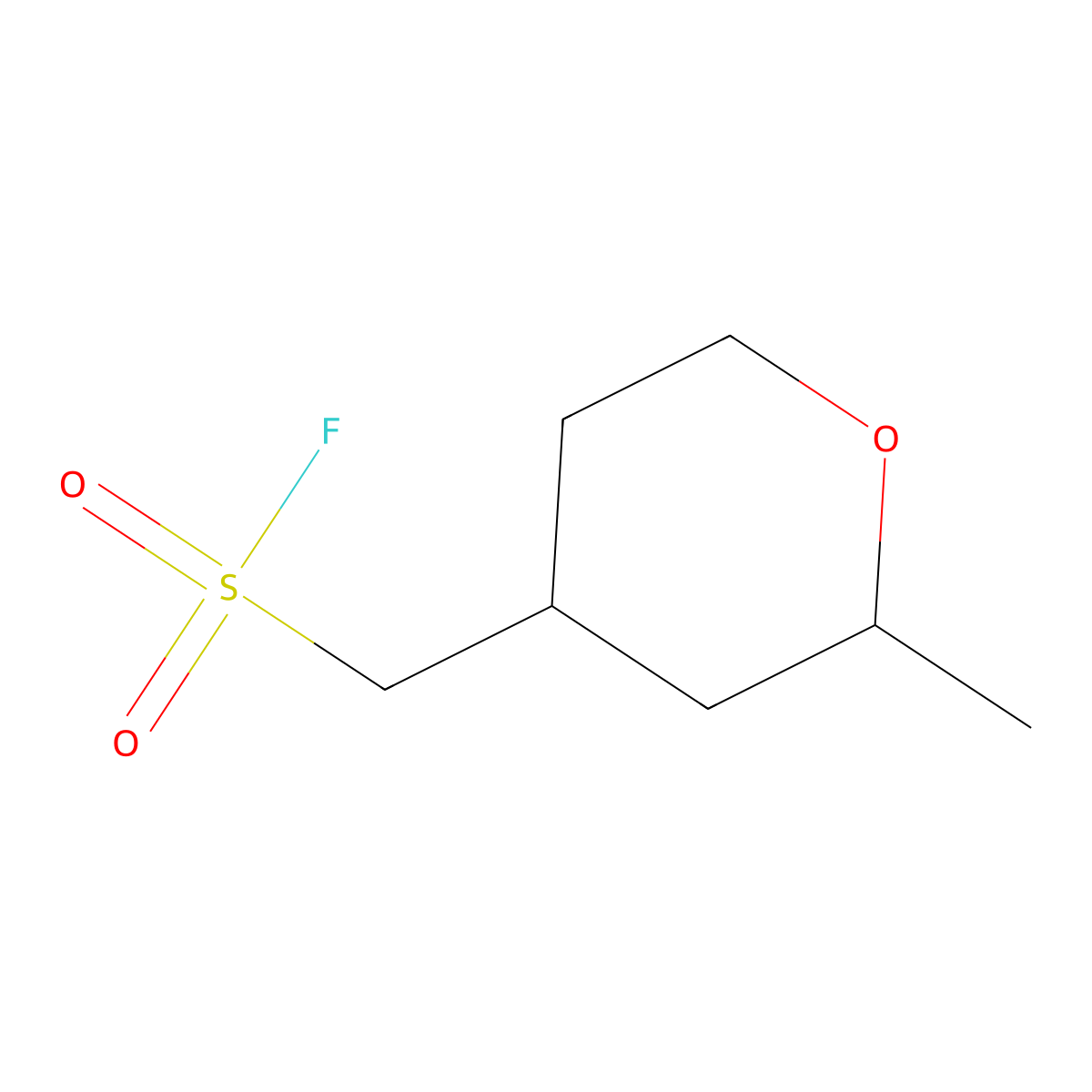 (2-Methyloxan-4-yl)methanesulfonyl fluoride molecular structure, CAS 2138231-78-2