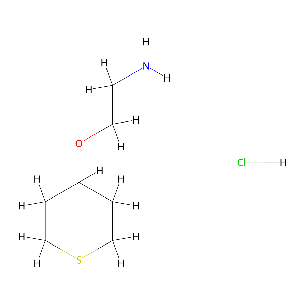 2-(Thian-4-yloxy)ethan-1-amine hydrochloride molecular structure, CAS 2138232-46-7