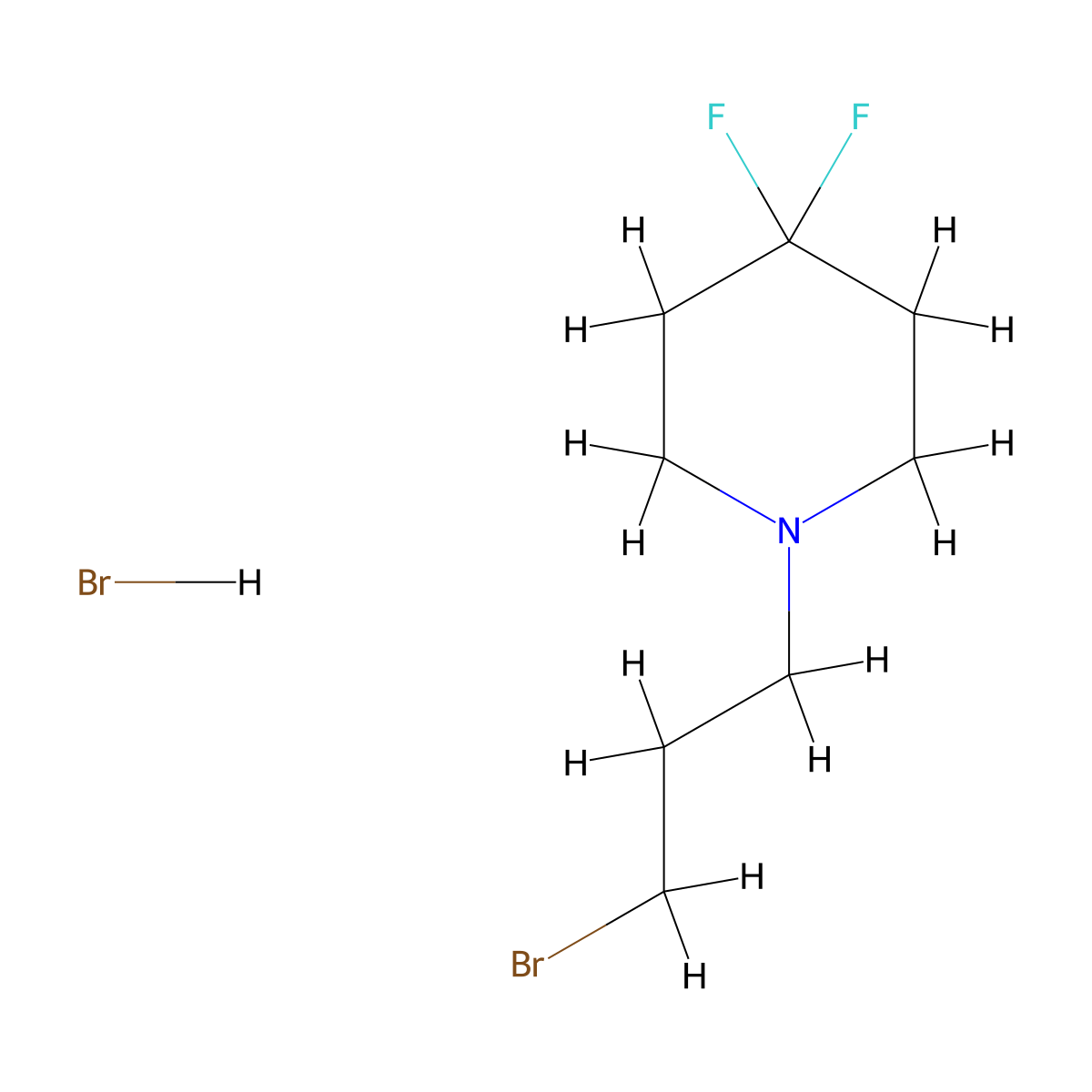 1-(3-Bromopropyl)-4,4-difluoropiperidine hydrobromide molecular structure, CAS 2138232-64-9