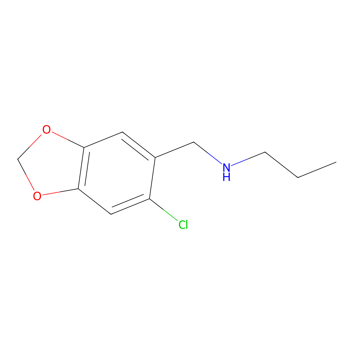 [(6-Chloro-1,3-dioxaindan-5-yl)methyl](propyl)amine molecular structure, CAS 2138233-14-2