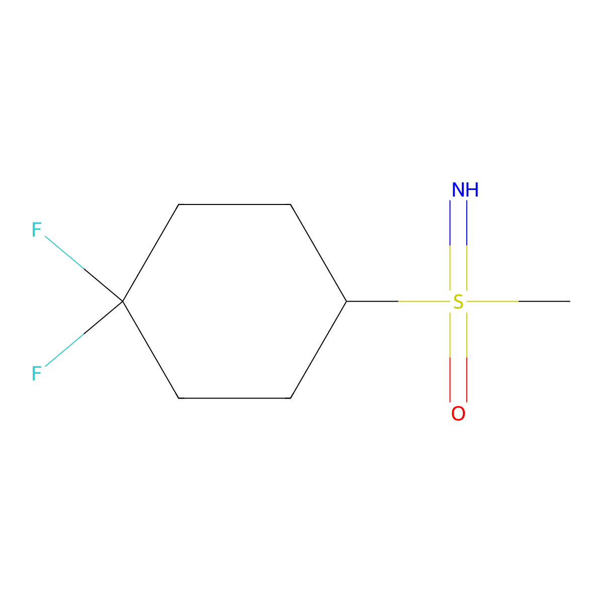 (4,4-Difluorocyclohexyl)(imino)methyl-lambda6-sulfanone molecular structure, CAS 2138233-26-6