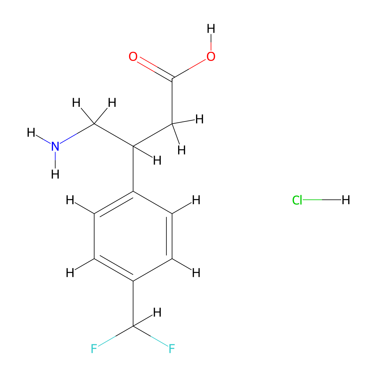 4-Amino-3-[4-(difluoromethyl)phenyl]butanoic acid hydrochloride molecular structure, CAS 2138234-02-1