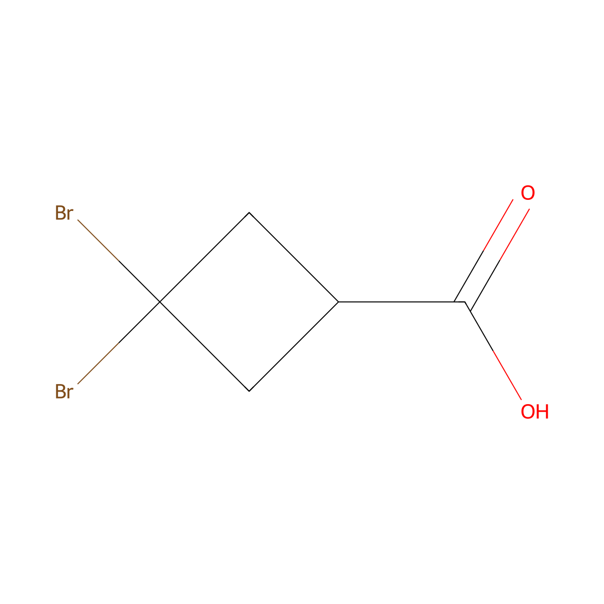 3,3-Dibromocyclobutane-1-carboxylic acid molecular structure, CAS 2138234-70-3