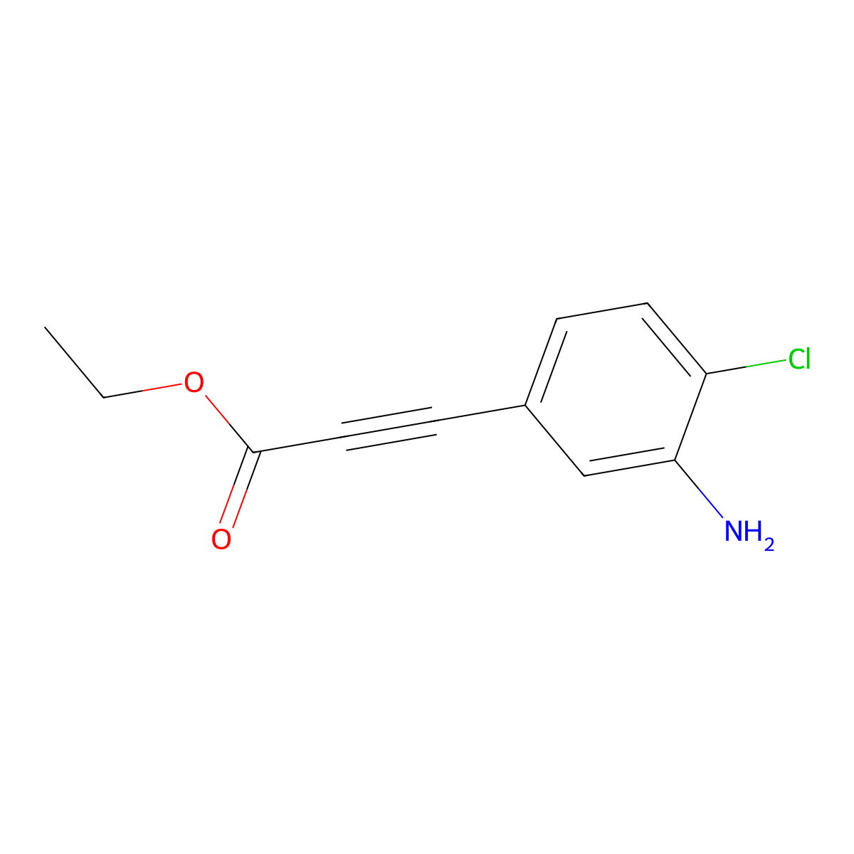 Ethyl 3-(3-amino-4-chlorophenyl)prop-2-ynoate molecular structure, CAS 2138235-05-7