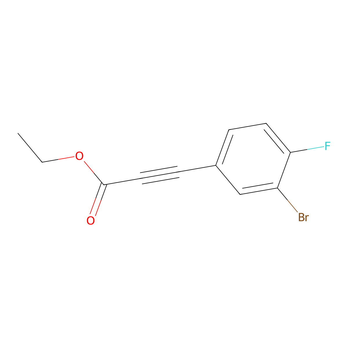 Ethyl 3-(3-bromo-4-fluorophenyl)prop-2-ynoate molecular structure, CAS 2138235-15-9