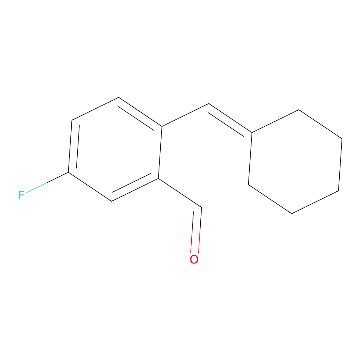 2-(Cyclohexylidenemethyl)-5-fluorobenzaldehyde molecular structure, CAS 2138235-94-4
