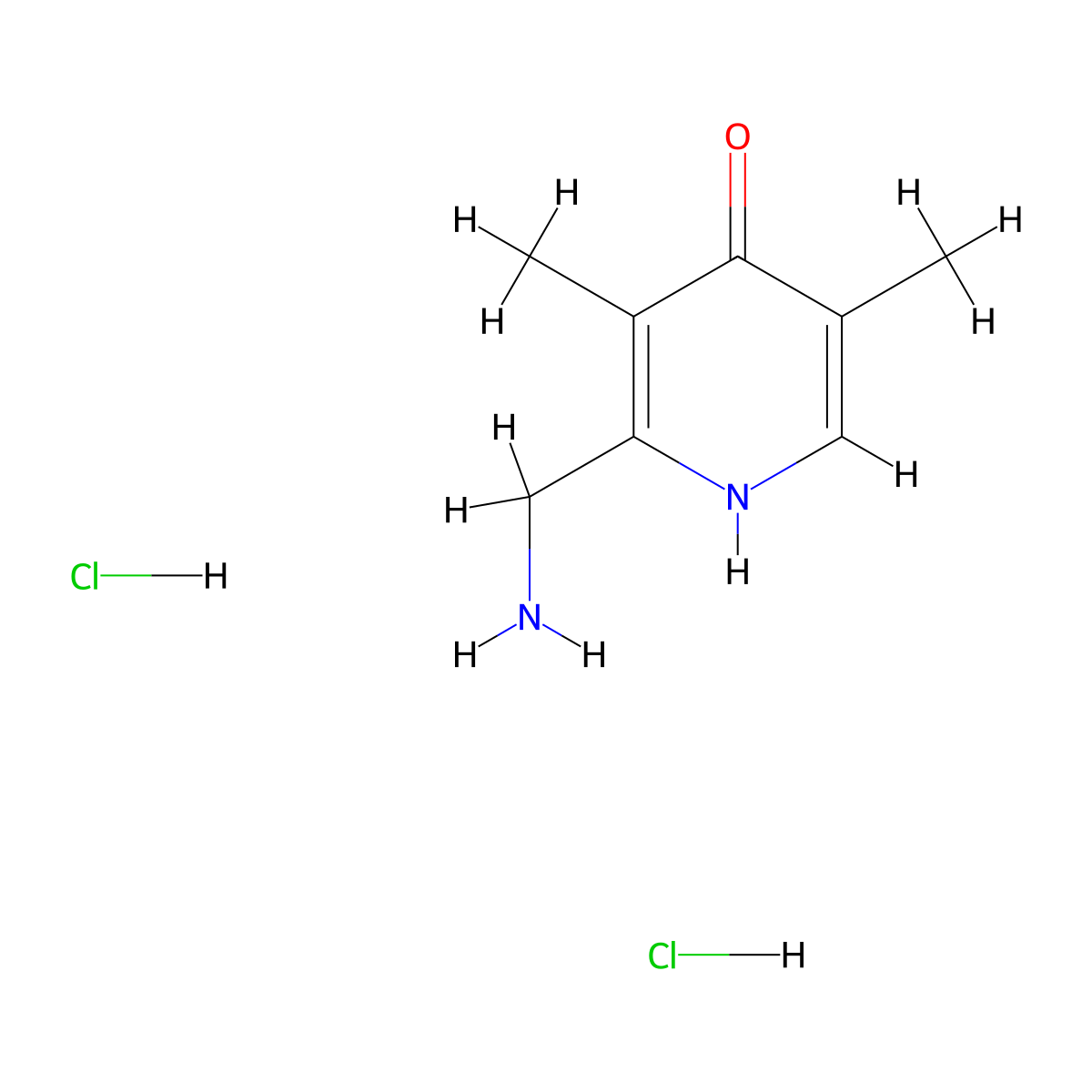 2-(Aminomethyl)-3,5-dimethyl-1,4-dihydropyridin-4-one dihydrochloride molecular structure, CAS 2138235-97-7