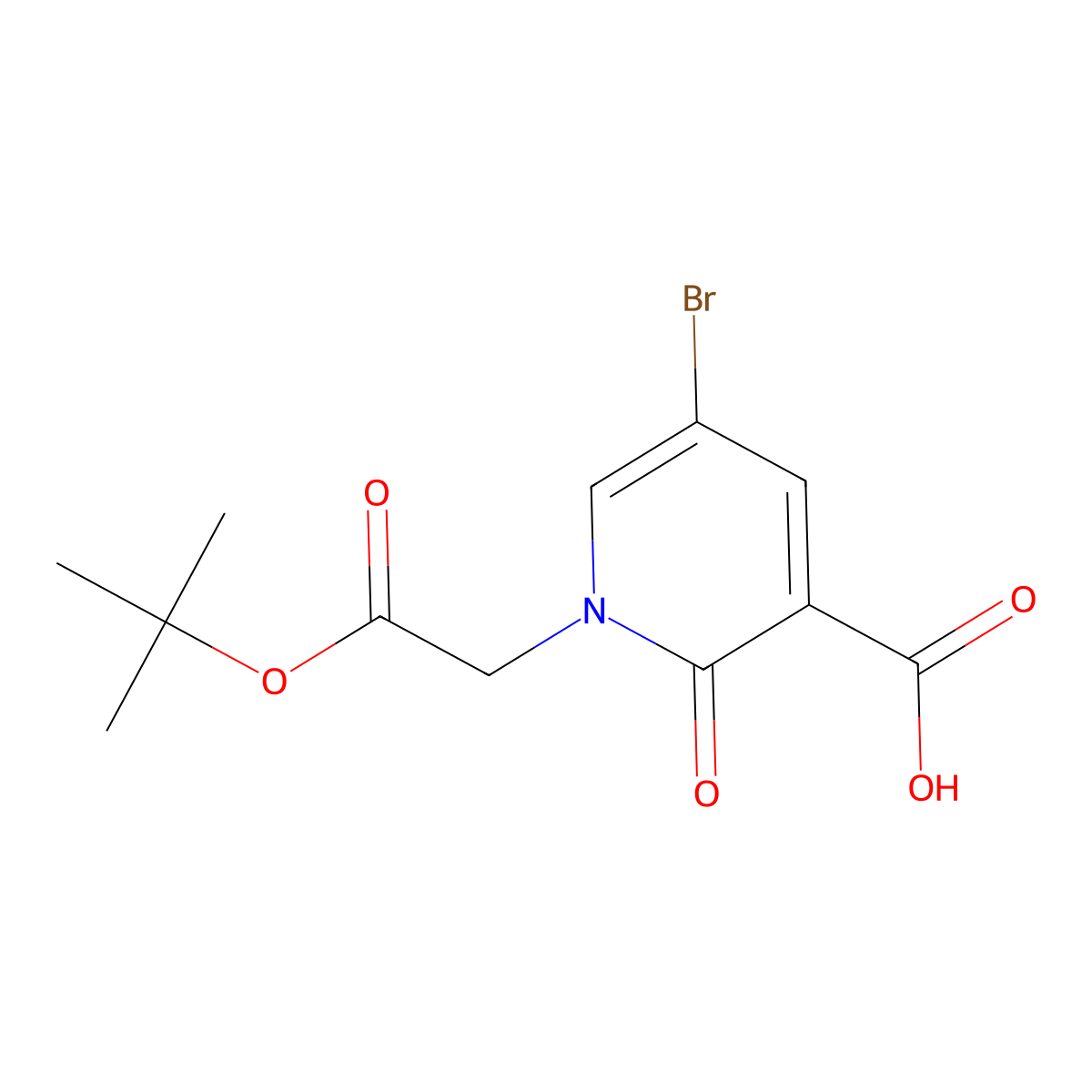 5-Bromo-1-[2-(tert-butoxy)-2-oxoethyl]-2-oxo-1,2-dihydropyridine-3-carboxylic acid molecular structure, CAS 2138236-26-5