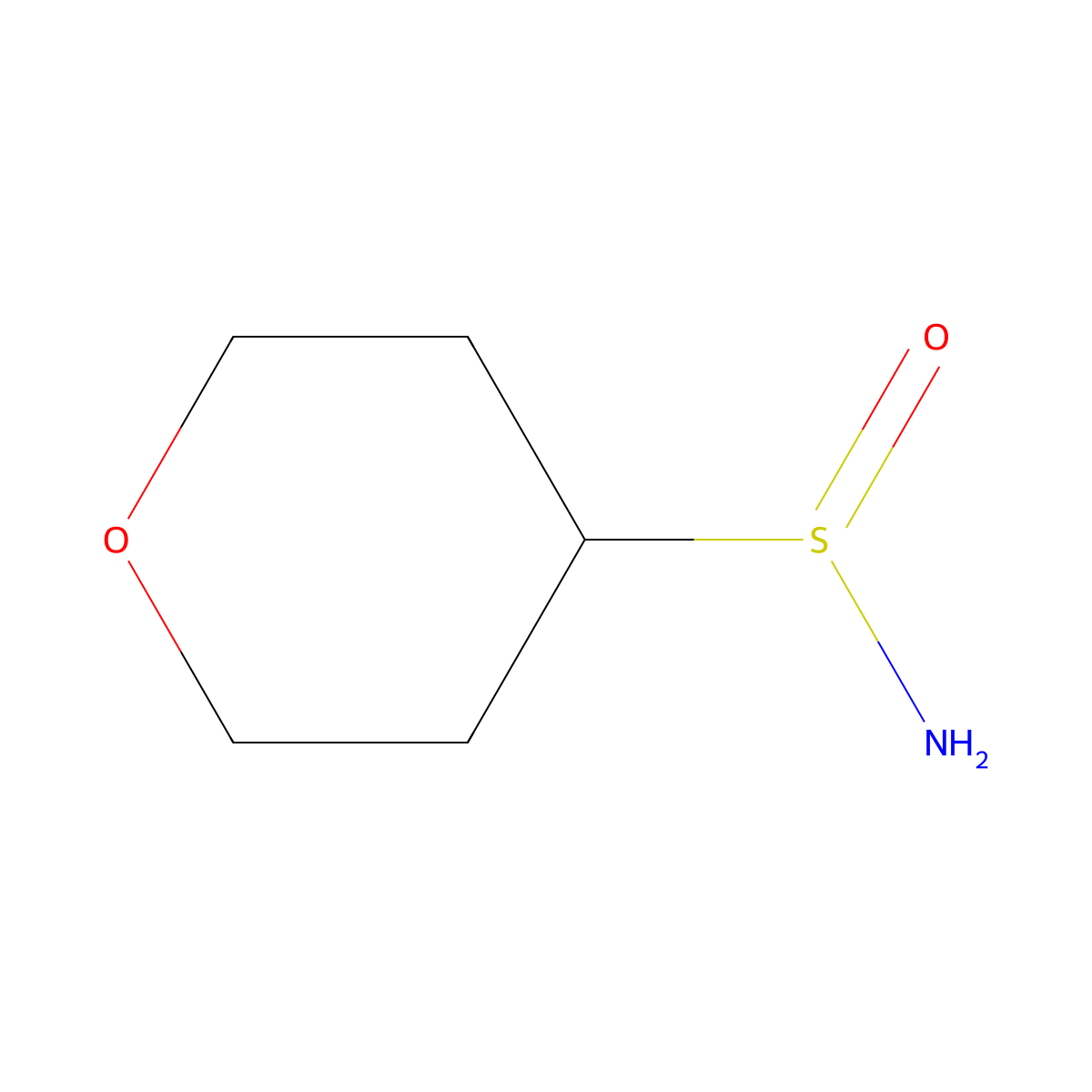 Oxane-4-sulfinamide molecular structure, CAS 2138236-36-7