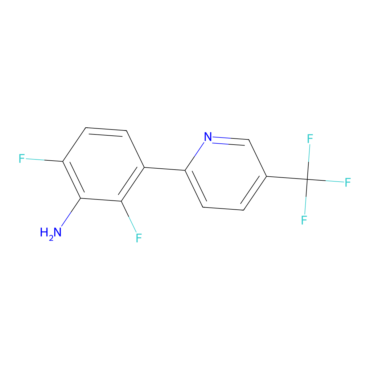 2,6-Difluoro-3-[5-(trifluoromethyl)pyridin-2-yl]aniline molecular structure, CAS 2138236-73-2