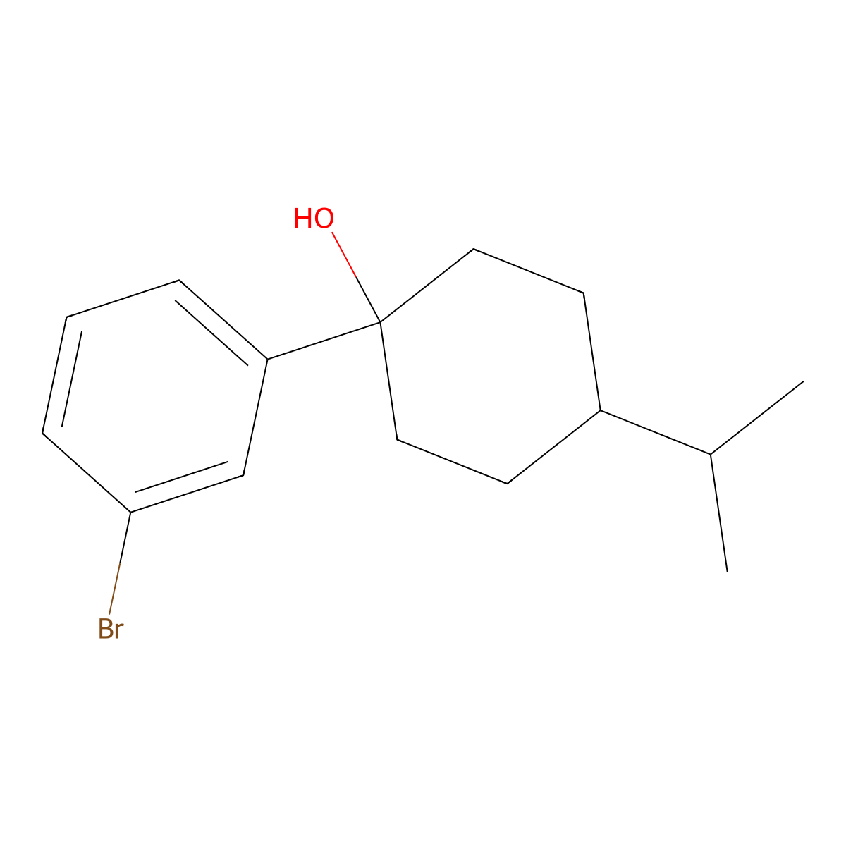 1-(3-Bromophenyl)-4-(propan-2-yl)cyclohexan-1-ol molecular structure, CAS 2138237-04-2