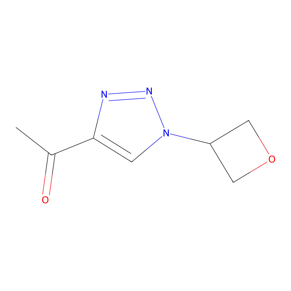 1-[1-(oxetan-3-yl)-1H-1,2,3-triazol-4-yl]ethan-1-one molecular structure, CAS 2138238-00-1