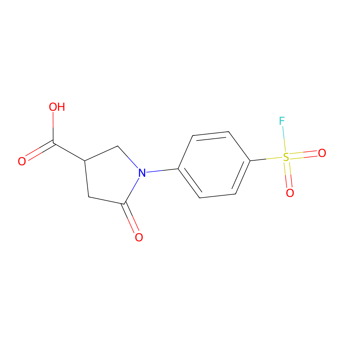 1-[4-(Fluorosulfonyl)phenyl]-5-oxopyrrolidine-3-carboxylic acid molecular structure, CAS 2138238-81-8