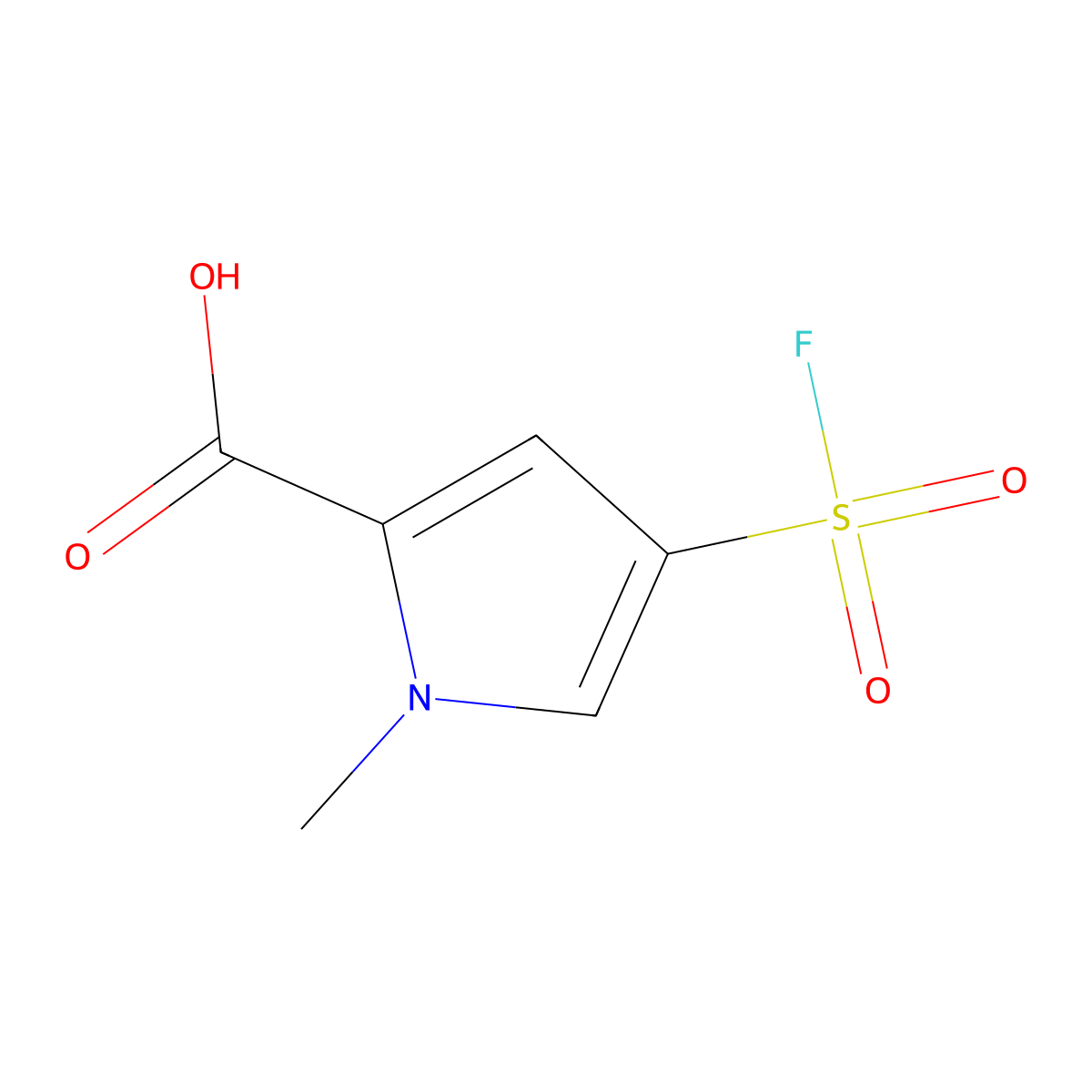 4-(fluorosulfonyl)-1-methyl-1H-pyrrole-2-carboxylic acid molecular structure, CAS 2138238-83-0
