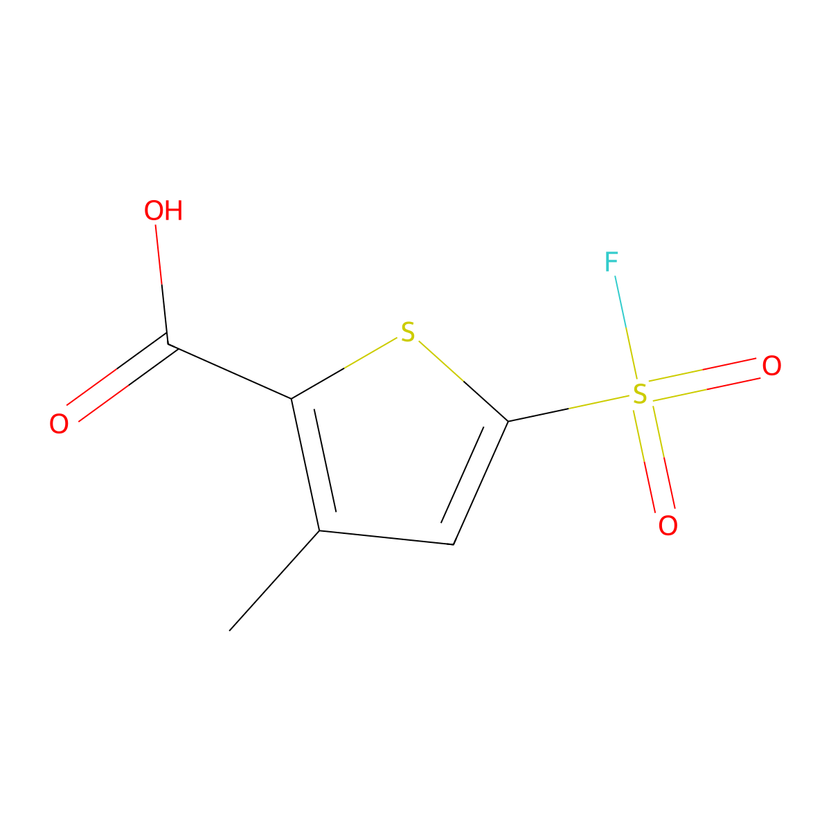 5-(Fluorosulfonyl)-3-methylthiophene-2-carboxylic acid molecular structure, CAS 2138239-33-3