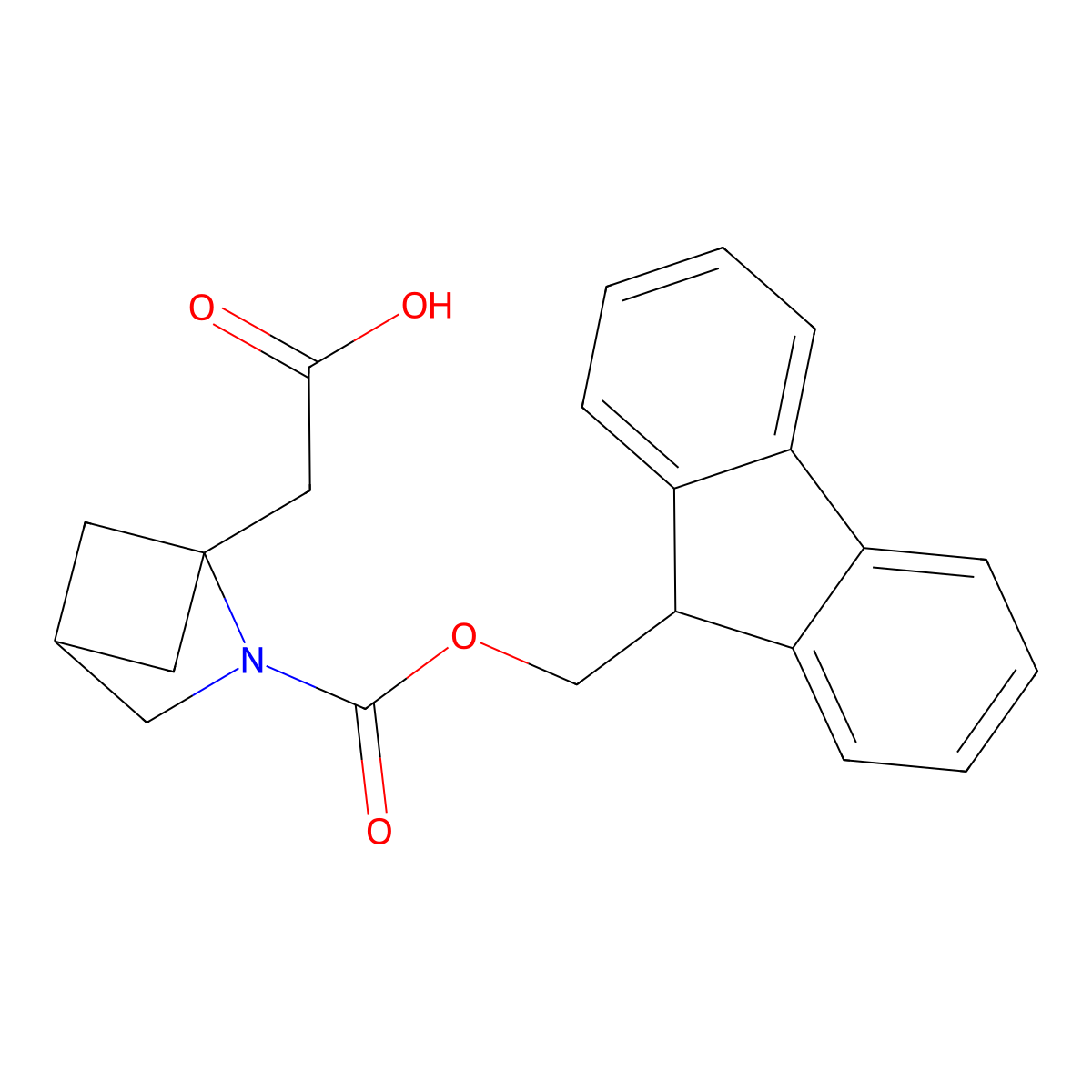 2-(2-{[(9H-fluoren-9-yl)methoxy]carbonyl}-2-azabicyclo[2.1.1]hexan-1-yl)acetic acid molecular structure, CAS 2138239-40-2