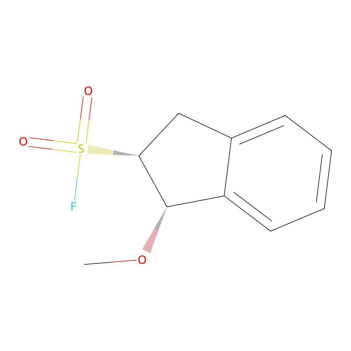 rac-(1R,2S)-1-methoxy-2,3-dihydro-1H-indene-2-sulfonyl fluoride molecular structure, CAS 2138239-56-0