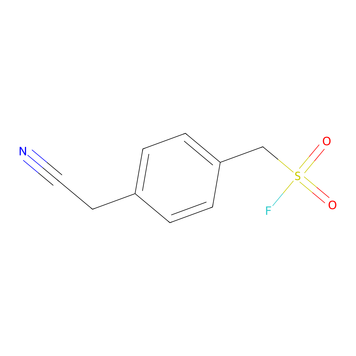 [4-(Cyanomethyl)phenyl]methanesulfonyl fluoride molecular structure, CAS 2138239-99-1